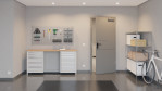Front-Milieuansicht von GARANT Rauchschutztür Aura 832 Matt Staubgrau 7037 G-TEC