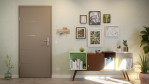Frontansicht von GARANT Wohnungseingangstür Aura 834 Matt Staubgrau 7037 G-TEC