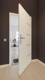 Front-Milieuansicht von GARANT Wohnungseingangstür Corona 834 Snow White CePaL