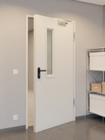 CloseUp-Milieuansicht von Innentür-Set Stahl mit Feuerschutzfunktion STU/STS T30-1 mit LA-B1 inkl. 2-schaliger Umfassungszarge - Hörmann