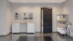 Front-Milieuansicht von GARANT Rauchschutztür Aura 833 Matt RAL 9005 G-TEC