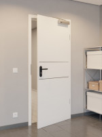 CloseUp-Milieuansicht von GARANT Rauchschutztür Corona 732 Quer Authentic Bianco CePaL