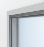Detailansicht von Durchblickfenster beidseitig verglast HW-D-SD 2 mit zweiteiliger Umfassungszarge - Hörmann in RAL 7035