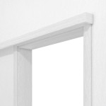 Detailansicht von HÖRMANN Schiebetürsystem vor der Wand laufend Eiche Weiß Duradecor mit Zarge