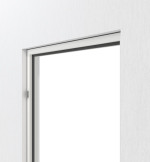 Detailansicht von der Aluminium-Blockzarge RAL 9016 Express für Ganzglastüren - Küffner