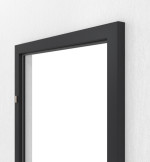 Detailansicht von GARANT Blendrahmen für Wohnungseingangstüren Matt RAL 9005 G-TEC mit runder Kante