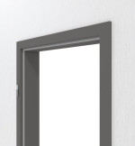 Detailansicht von HÖRMANN Zarge Staubgrau RAL 7037 Duradecor mit runder Kante