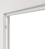 Detailansicht von Blockrahmen Glatt Premium Weißlack RAL 9016 für Doppelflügeltüren