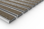 Schräge Detailansicht von Aluprofilmatte KLASSIK Rips T12PP sand - Entrada