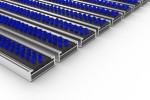 Schräge Detailansicht von Aluprofilmatte KLASSIK Work B06 blau - Entrada