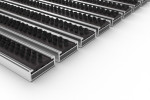 Schräge Detailansicht von Aluprofilmatte KLASSIK Work B01 schwarz - Entrada