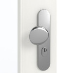 Detailansicht der Oberfläche von GARANT Wohnungseingangstür Authentic Bianco GCK08 mit Lichtausschnitt LA-DIN