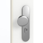 Detailansicht der Oberfläche von GARANT Wohnungseingangstür U11209SD Edelweiß GHK08 mit Lichtausschnitt LA-DIN