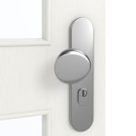 Detailansicht der Oberfläche von GARANT Wohnungseingangstür Authentic Bianco GCK08 mit Lichtausschnitt LA-11