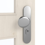 Detailansicht der Oberfläche von GARANT Wohnungseingangstür Authentic Perl CePaL mit Lichtausschnitt LA-11