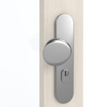 Detailansicht der Oberfläche von GARANT Wohnungseingangstür Authentic Perl CePaL mit Lichtausschnitt LA-3