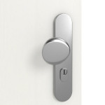 Detailansicht der Oberfläche von GARANT Wohnungseingangstür Authentic Bianco CePaL mit Lichtausschnitt LA-4 bandseitig