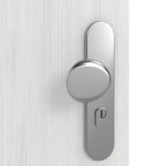 Detailansicht der Oberfläche von GARANT Wohnungseingangstür Authentic Grigio GCK08 mit Lichtausschnitt LA-4 bandseitig