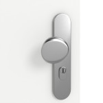 Detailansicht der Oberfläche von GARANT Wohnungseingangstür U11209SD Edelweiß GHK08 mit Lichtausschnitt LA-4 bandseitig