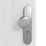Detailansicht der Oberfläche von GARANT Wohnungseingangstür Authentic Grigio GCK08 mit Lichtausschnitt LA-4 mittig