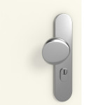 Detailansicht der Oberfläche von GARANT Wohnungseingangstür 9417-60 Snow White CePaL mit Lichtausschnitt LA-5 bandseitig