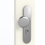 Detailansicht der Oberfläche von GARANT Wohnungseingangstür 9417-60 Snow White CePaL mit Lichtausschnitt LA-5 schlossseitig