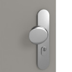 Detailansicht der Oberfläche von GARANT Wohnungseingangstür U12115SD Platingrau GHK08 mit Lichtausschnitt LA-9