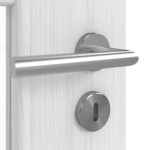 Detailansicht der Oberfläche von GARANT Doppelflügeltür inkl. Zarge Authentic Grigio GCK08 mit Lichtausschnitt LA-DIN Sprosse SP0