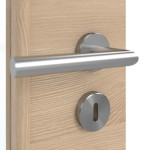 Detailansicht der Oberfläche von GARANT Doppelflügeltür inkl. Zarge Quer Authentic Achat GCK08 mit Lichtausschnitt LA-DIN Sprosse SP4