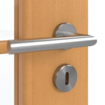Detailansicht der Oberfläche von GARANT Doppelflügeltür inkl. Zarge Buche Exklusiv CPL mit Lichtausschnitt LA-2 Sprosse SP0