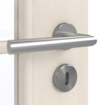 Detailansicht der Oberfläche von GARANT Doppelflügeltür inkl. Zarge Authentic Perl CPL mit Lichtausschnitt LA-2 Sprosse SP1