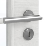 Detailansicht der Oberfläche von GARANT Doppelflügeltür inkl. Zarge Quer Authentic Grigio GCK08 mit Lichtausschnitt LA-2 Sprosse SP1