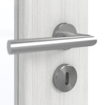 Detailansicht der Oberfläche von GARANT Doppelflügeltür inkl. Zarge Authentic Grigio GCK08 mit Lichtausschnitt LA-2 Sprosse SP2