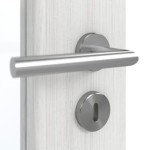 Detailansicht der Oberfläche von GARANT Doppelflügeltür inkl. Zarge Authentic Grigio CPL mit Lichtausschnitt LA-2 Sprosse SP4