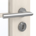 Detailansicht der Oberfläche von GARANT Doppelflügeltür inkl. Zarge Authentic Perl CPL mit Lichtausschnitt LA-3 Sprosse SP1