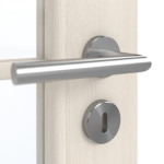 Detailansicht der Oberfläche von GARANT Doppelflügeltür inkl. Zarge Authentic Perl GCK08 mit Lichtausschnitt LA-3 Sprosse SP10