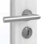 Detailansicht der Oberfläche von GARANT Doppelflügeltür inkl. Zarge Authentic Grigio GCK08 mit Lichtausschnitt LA-3 Sprosse SP2