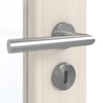 Detailansicht der Oberfläche von GARANT Doppelflügeltür inkl. Zarge Authentic Perl CPL mit Lichtausschnitt LA-3 Sprosse SP2