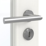 Detailansicht der Oberfläche von GARANT Doppelflügeltür inkl. Zarge Authentic Bianco CPL mit Lichtausschnitt LA-3 Sprosse SP4