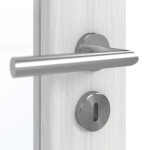 Detailansicht der Oberfläche von GARANT Doppelflügeltür inkl. Zarge Authentic Grigio GCK08 mit Lichtausschnitt LA-3 Sprosse SP4