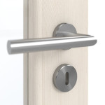 Detailansicht der Oberfläche von GARANT Doppelflügeltür inkl. Zarge Authentic Perl CPL mit Lichtausschnitt LA-3 Sprosse SP4