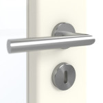 Detailansicht der Oberfläche von GARANT Doppelflügeltür inkl. Zarge W980ST15 Platinweiß GHK08 mit Lichtausschnitt LA-3