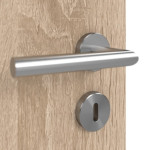 Detailansicht der Oberfläche von GARANT Doppelflügeltür inkl. Zarge Authentic Eiche GCK08 mit Lichtausschnitt LA-4 bandseitig