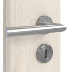 Detailansicht der Oberfläche von GARANT Doppelflügeltür inkl. Zarge Authentic Perl CPL mit Lichtausschnitt LA-6 Sprosse SP0