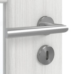 Detailansicht der Oberfläche von GARANT Doppelflügeltür inkl. Zarge Authentic Grigio GCK08 mit Lichtausschnitt LA-6 Sprosse SP1