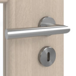 Detailansicht der Oberfläche von GARANT Doppelflügeltür inkl. Zarge Authentic Akazie GCK08 mit Lichtausschnitt LA-6 Sprosse SP10