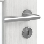Detailansicht der Oberfläche von GARANT Doppelflügeltür inkl. Zarge Authentic Grigio GCK08 mit Lichtausschnitt LA-6 Sprosse SP10