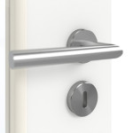 Detailansicht der Oberfläche von GARANT Doppelflügeltür inkl. Zarge U11209SD Edelweiß GHK08 mit Lichtausschnitt LA-6 Sprosse SP2
