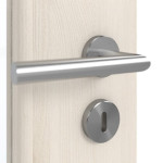 Detailansicht der Oberfläche von GARANT Doppelflügeltür inkl. Zarge Authentic Perl CPL mit Lichtausschnitt LA-6 Sprosse SP4