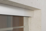 Detailansicht von Ufficio Motiv matt Glasschiebetür mit festem Seitenteil Sigma Flexible Variante 1 - Erkelenz